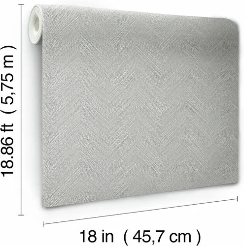Vista 4 de RoomMates RMK12011RL Papel pintado de espiga gris para despegar y pegar