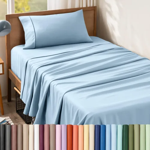 Vista 99 de Bare Home Juego de Sábanas Twin - Sábanas de Cama de Microfibra Ultra-Suave 1800 - Doble Cepillado - Bolsillos Profundos - Ajuste Fácil - Extra