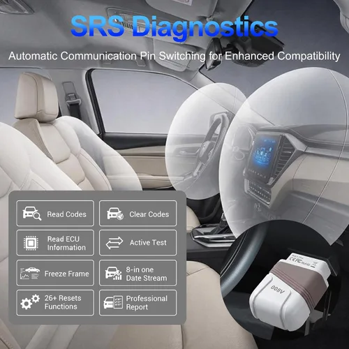 Vista 5 de OBD2 escáner Bluetooth, motor AT ABS SRS herramienta de diagnóstico para iOS Android, protocolo privado herramienta de diagnóstico automotriz