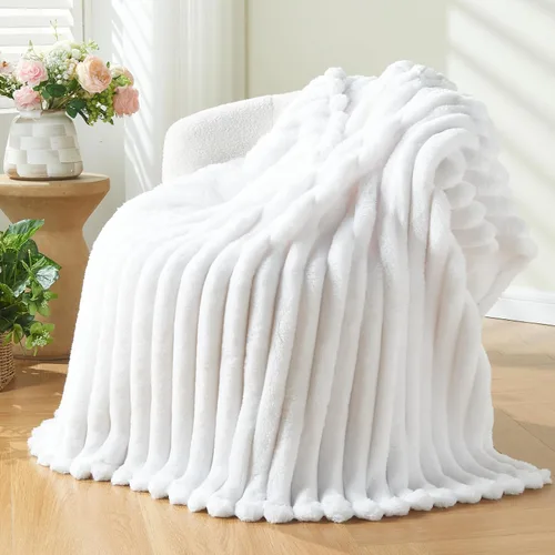 Vista 90 de NEWCOSPLAY Manta de Tiro Súper Suave Aqua Franela Sedosa Premium Forro Polar Jacquard Acanalado 3D Ligero Manta de Cama Uso en Todas las Estaciones