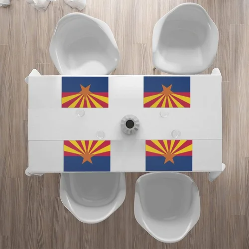 Vista 6 de Rectangular Placemats Set of 4, Heat Resistant Arizona Flag Printed Kitchen Dining Table Mats