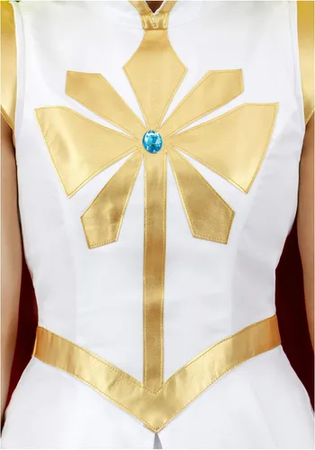 Vista 4 de C-ZOFEK Vestido de cosplay con capa roja de la princesa Shera (XS, blanco)