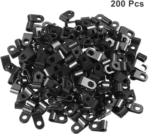 Vista 2 de uxcell 200 Uds Nylon R-Type Cable Clamp Organizador Cable Clips para Gestión de Cables 0.197 in Negro CC-0.5