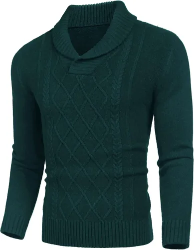 Vista 2 de COOFANDY suéteres con cuello en V para hombre, de algodón, ajuste relajado
