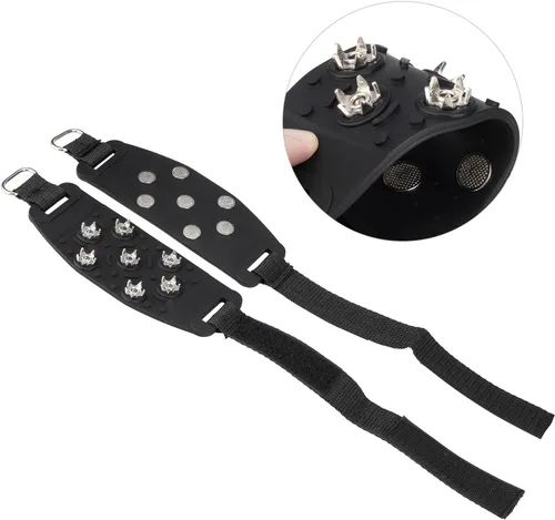 Vista 6 de FANBX F Crampon Traction Tacos antideslizantes de tracción para crampones, picos de 7 puntos para calzado para caminar, trotar, senderismo