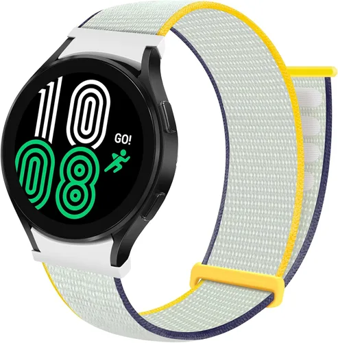 Vista 5 de Nylon Bands Breathable Replacement Watch Strap Sport Loop for Samsung-Galaxy-Watch-4-Classic-46mm/42mm for Galaxy-Watch-4-40mm 44mm wristband Negro