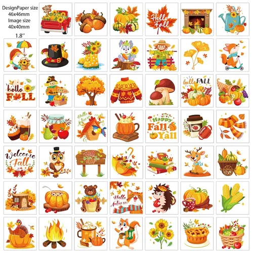 Vista 4 de HOWAF 96 tatuajes temporales de otoño para niños, tatuajes faciales de cosecha de otoño para bienvenida, otoño, hola, suministros de decoración