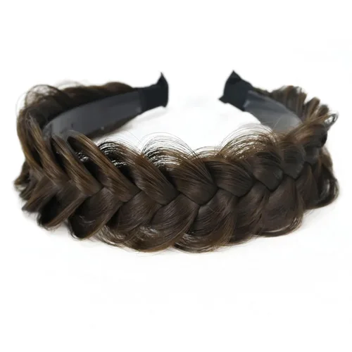 Vista 23 de Banda ancha trenzada para el cabello, accesorios para el cabello, banda elástica antideslizante para mujeres y niñas (A1002)