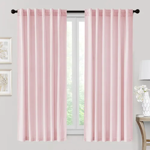 Vista 70 de RYB HOME Cortinas 100% opacas de terciopelo blanco para dormitorio, pestaña trasera y bolsillo para barra, aislamiento térmico, cortinas