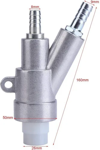 Vista 2 de Kit de pistola de chorro de arena Jewboer, pistola de chorro de arena para gabinete de arenado con boquilla de carburo de boro (6 mm)