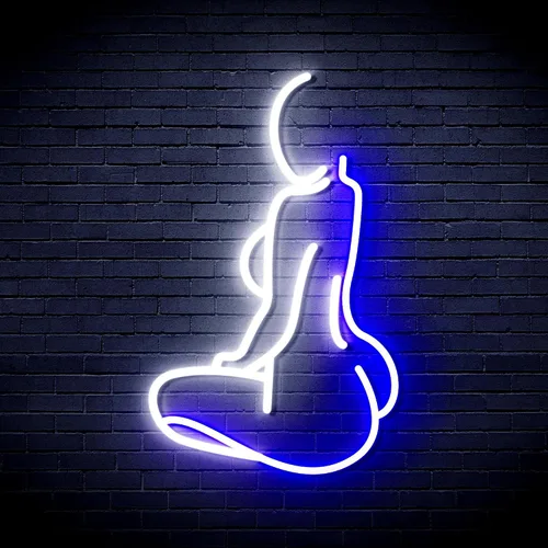 Vista 17 de ADVPRO Señora Back Shape Flex Silicone LED Neon Sign - Azul - st16s32-fnu0267-b