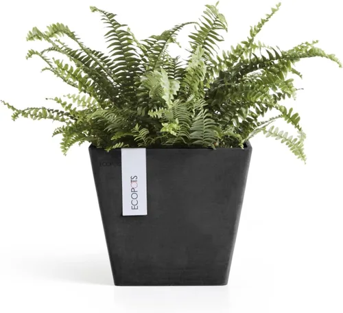 Vista 5 de Ecopots Rotterdam - Maceta cuadrada para flores, color gris oscuro, 8 pulgadas