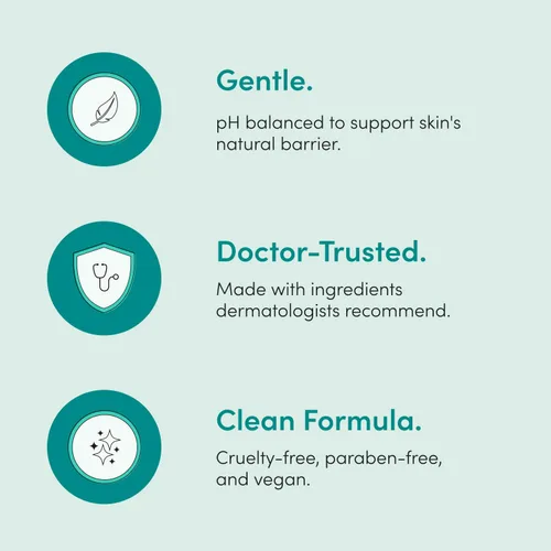 Vista 6 de Hers Clear Waters Limpiador facial – Ácido hialurónico, escualano y extracto de té verde – Lavado facial hidratante para todo tipo de piel – pH
