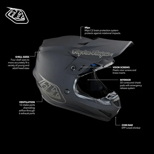 Vista 2 de Troy Lee Designs Casco GP para Motocross MX Todo Terreno Rebanada azul/blanco