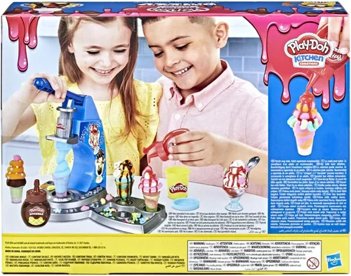 Vista 5 de Play-Doh Kitchen Creations Drizzy - Juego de helados con compuesto de goteo y 6 colores no tóxicos