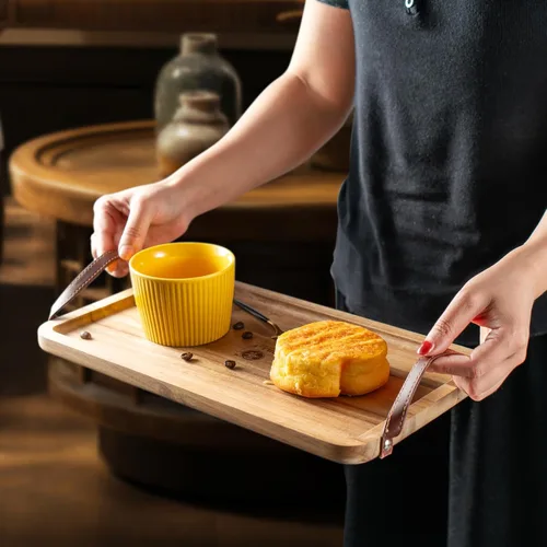 Vista 4 de Tablas de charcutería con asas, plato de madera para postre, tabla de queso, tabla de servir pizza, tabla de charcutería de viaje, verduras, frutas
