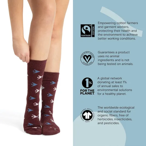 Vista 5 de Conscious Step Calcetines altos de algodón orgánico de comercio justo para hombre, paquete de 3, cada par ayuda a apoyar a nuestros socios