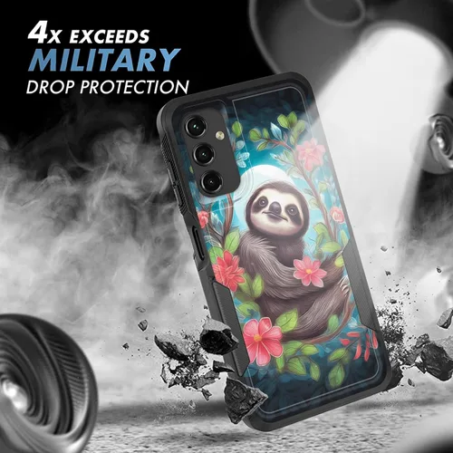 Vista 252 de Funda para Galaxy A14 5G, resistente de doble capa híbrida de policarbonato duro, goma suave, a prueba de golpes, funda protectora resistente