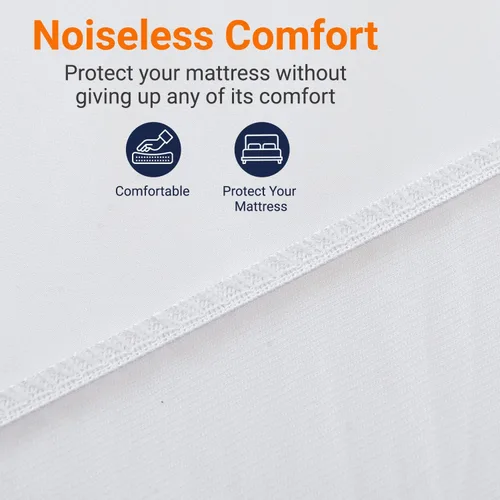Vista 6 de Cheer Collection Protector de colchón impermeable para incontinencia, funda de colchón elástica transpirable y silenciosa