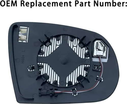 Vista 6 de Reemplazo del espejo lateral del conductor de punto ciego para Jeep Cherokee 2014-2019 Jeep Compass 2017-2021, retrovisor lateral exterior izquierdo