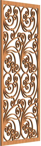 Vista 195 de 9 3/8"W x 24 3/8"H x 1/4"T Marilla Decorativos Paneles de Pared de Madera Calado, Abedul