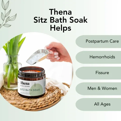 Vista 4 de Thena - Paquete de 2 baños orgánicos, esenciales posparto, 100% natural y suave con aceite esencial de lavanda y Epsom puro y sales del mar muerto