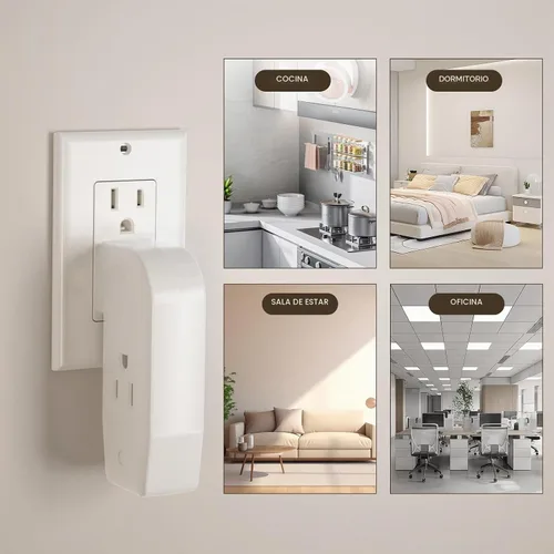 Vista 6 de Adaptador divisor de grifo de pared vertical de 3 vías con enchufe de 3