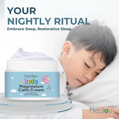 Vista 5 de Loción de magnesio para niños – Crema de magnesio pura calmante para relajación, mejor sueño, salud muscular, cuidado de piernas y articulaciones