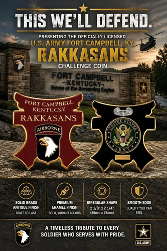 Vista 3 de Moneda de desafío Fort Campbell, KY Rakkasans del ejército estadounidense
