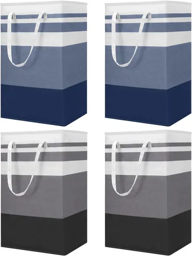 Vista 9 de Foaincore Paquete de 6 cestas de lavandería de 75 L, cesta grande para ropa sucia, a granel, impermeable, plegable, con asas en dormitorio, baño