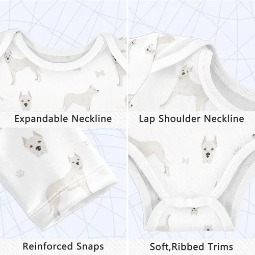 Vista 3 de vvfelixl Body de bebé para mascotas, ropa de algodón de manga larga para niños y niñas de 0 a 24 meses