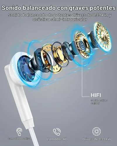 Vista 2 de Auriculares con cable para iPhone 18 17e 17 Pro Max 17Pro Air Pods 16e 16