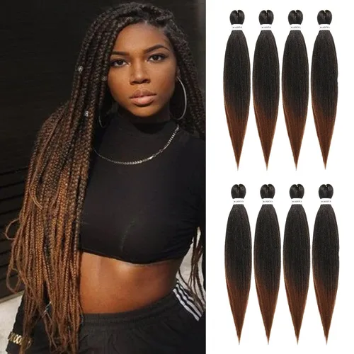 Vista 8 de Cabello trenzado preestirado - 12 pulgadas, 8 paquetes, cabello trenzado corto natural negro para trenzas torcidas o en caja, extensiones de cabello