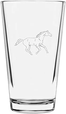 Vista 30 de Shetland Pony (cuerpo) - Vaso de pinta grabado con temática de caballo alternativo de 16 onzas