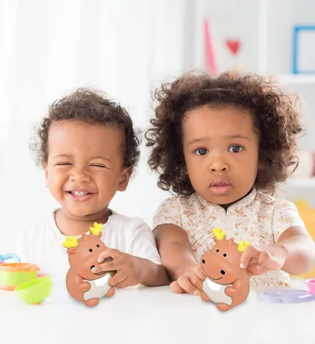 Vista 5 de DolliBu Moose Bath Buddy Squirter - Juguete de baño de goma de alce flotante, divertido juego de baño para niños pequeños, lindo y suave juguete