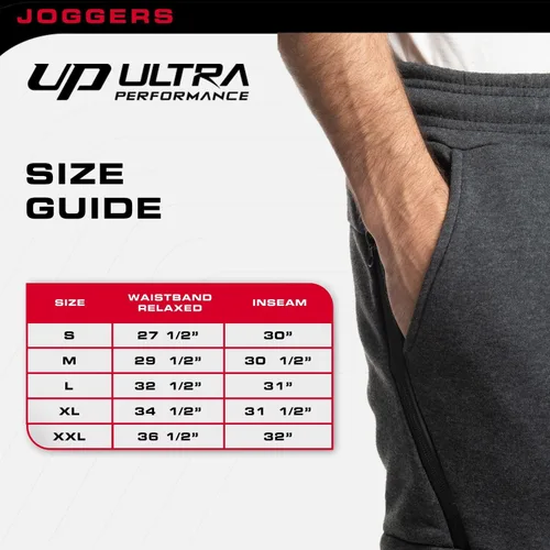 Vista 7 de Ultra Performance 3 Pack Fleece Active Tech Joggers for Men, Mens Sweatpants with Zipper Pockets