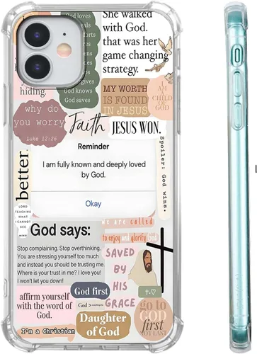 Vista 85 de Funda para Celular con Versículos de la Biblia, Colocación de Citas Cristianas de Jesús, Diseño Collage, Funda Protectora Suave de TPU de Moda