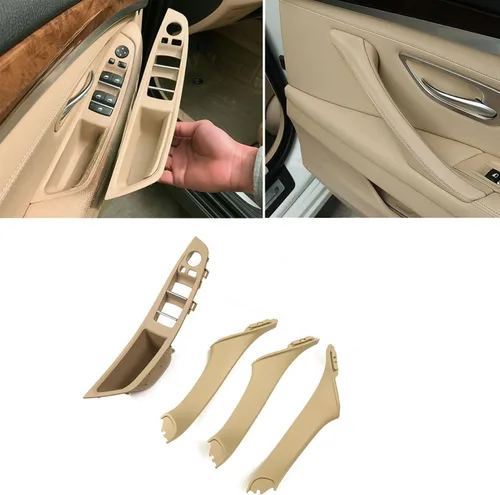 Vista 5 de Jaronx Kit de manijas de puerta para BMW Serie 5 F10/F11, reposabrazos del interruptor de ventana del lado del conductor, manija de la puerta