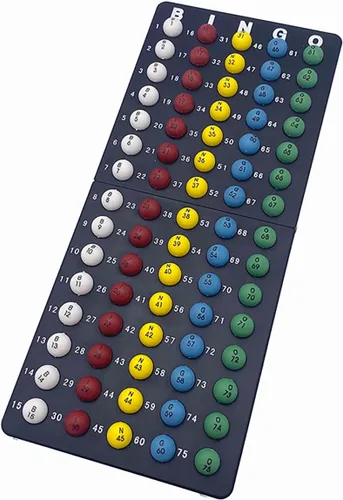 Vista 7 de JUNWRROW Juego de bingo de lujo con jaula de bingo de metal dorado antiguo, 1000 chips, 100 tarjetas de bingo, 75 bolas de llamada, tablero maestro