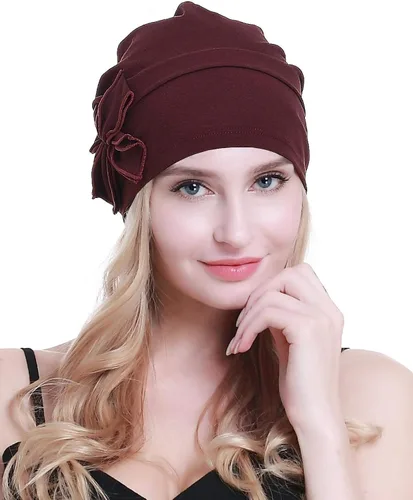 Vista 5 de osvyo Gorro de algodón con turbantes de quimioterapia para mujeres, con cáncer y pérdida de cabello