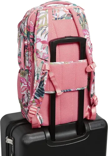 Vista 3 de Vera Bradley Mochila reciclada Lighten Up Reactive Journey para mujer, Toldo de bosque lluvioso coral