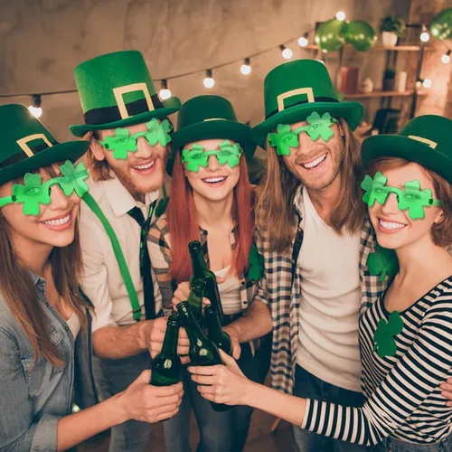 Vista 7 de JUSTOTRY 8 Pcs St.Patricks Day Glasses Shamrock Four Leaf Plastic Glasses for Irich Party Accessories