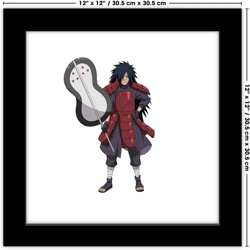 Vista 7 de Trends International Gallery Pops Naruto Shippuden - Arte de pared de Madara Uchiha, versión enmarcada negra, 12 x 12 pulgadas
