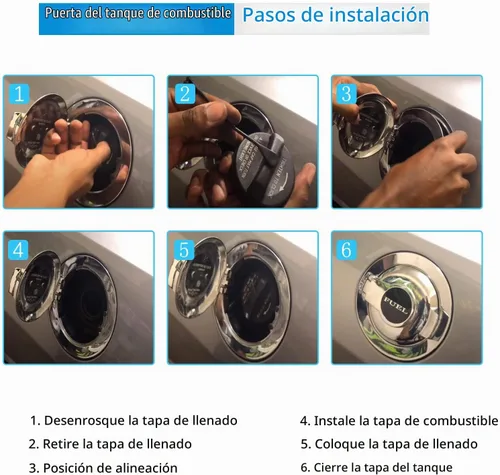 Vista 6 de 68250120AA Cubierta de Tapa de Gasolina - Cubierta Cromada de Tapa de Llenado de Combustible del Tanque de Gasolina Accesorios Compatibles con Dodge