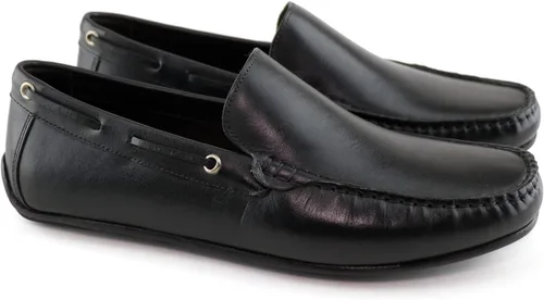 Vista 4 de Mocasines venecianos casuales de cuero genuino para hombre