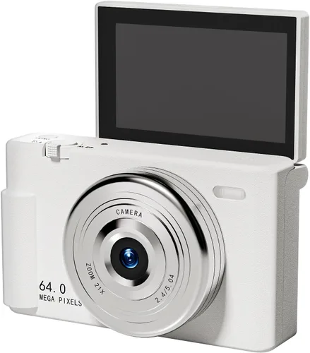 Vista 4 de Cámara digital 2K con filtro múltiple de 48 MP con zoom 16X antivibración, pantalla LCD de 3 pulgadas, cámara compacta para vlogging con tarjeta SD