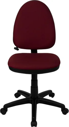 Vista 5 de Flash Furniture Silla de oficina ergonómica giratoria multifunción de tela burdeos con soporte lumbar ajustable Borgoña