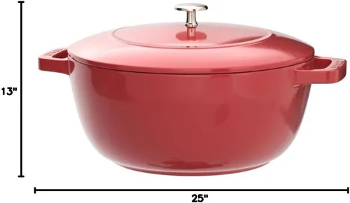 Vista 7 de Staub Horno holandés de hierro fundido, 3.75 cuartos de galón, sirve 3-4, fabricado en Francia, cereza