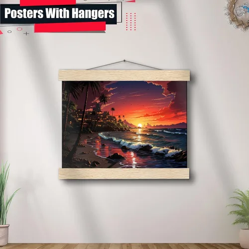 Vista 3 de Neon Sunset Vibes Florida Synthwave Sunset Framed poster Print, Retro Miami Style Wall Art, Wall Art, Art Decor