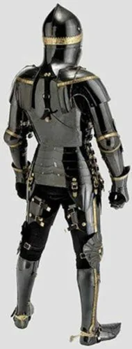 Vista 3 de Colección Exclusiva Privada Limited Caballero Medieval Traje Negro De Armadura Combate Cuerpo Completo Armadura De Halloween Armadura Caballero